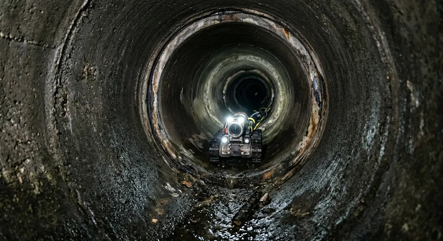 Robotic sewer camera inspecting pipe interior for Sewer Line Repair in Nolensville